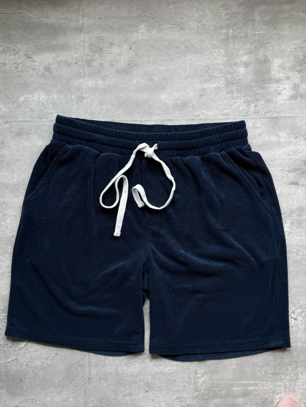 A New Day Mens Navy Blue Knit Loungewear Shorts Size M Drawstring Athleisure